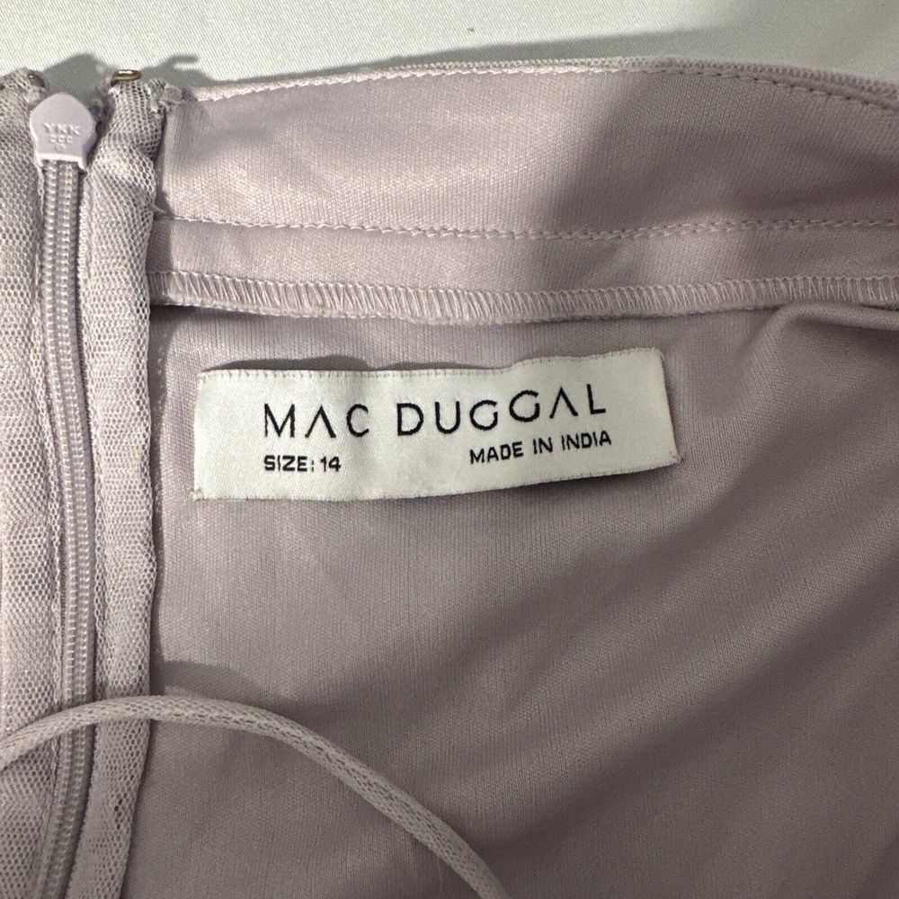 NWT MAC DUGGAL [ 14 ] 9167 Sequined Ruffled Cap Sleeve Cut Out Tiered Gown Lilac - Picture 5 of 6